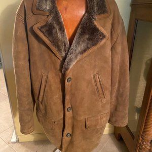 Shearling  Mens Vintage Coat size 54 XXL made in Italy Lavorazione Artigiana